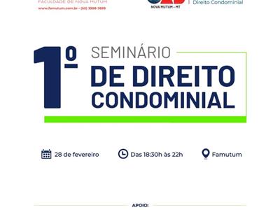 Foto da Notícia:  OAB-MT convida para 1º Seminário de Direito Condominial